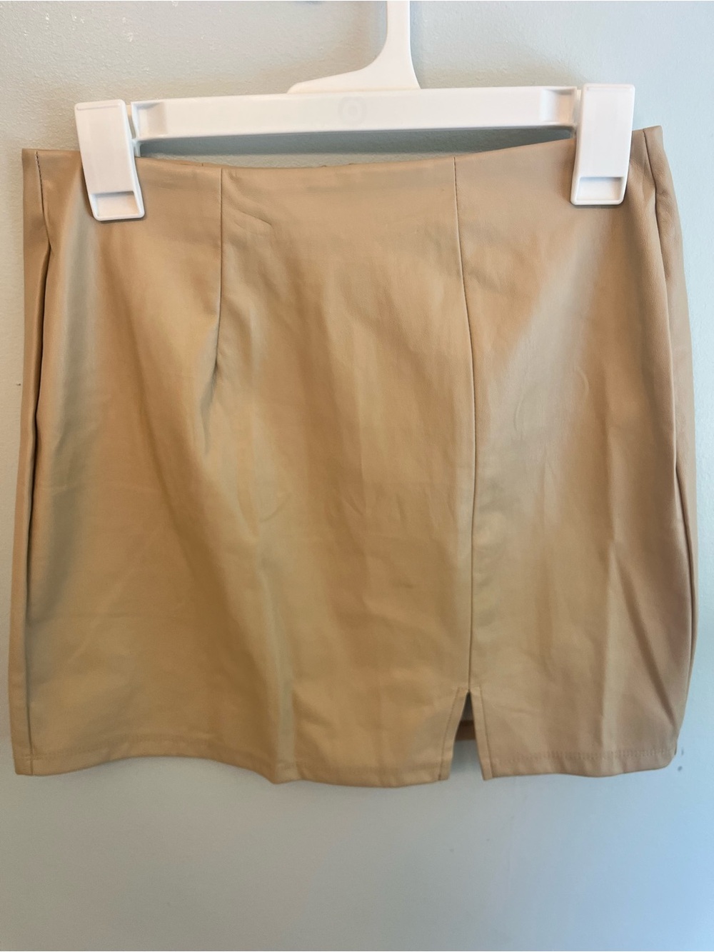 Madden Girl Tan Mini Skirt with Front Slit